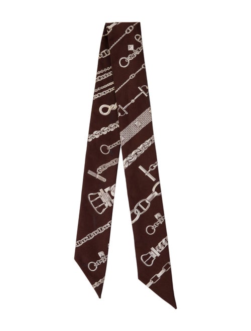 Hermès Chaines et Gourmettes Silk Twilly Scarf