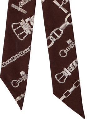 Hermès Chaines et Gourmettes Silk Twilly Scarf
