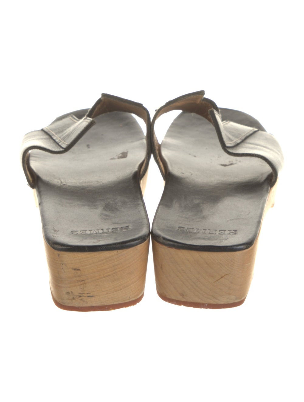 Hermès Leather Slides Black Platform - image 4
