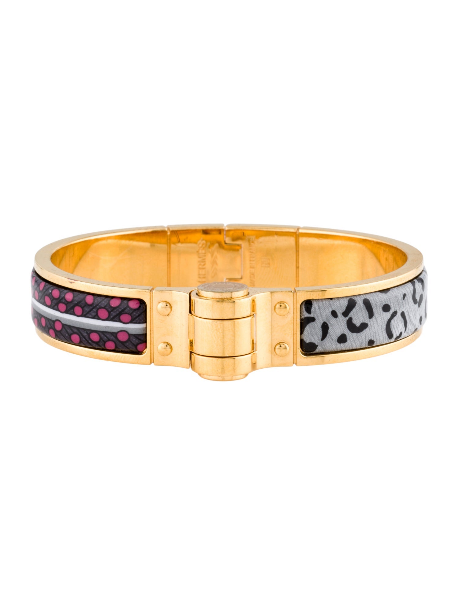 Hermès Enamel Narrow Hinged Cuff Bracelet