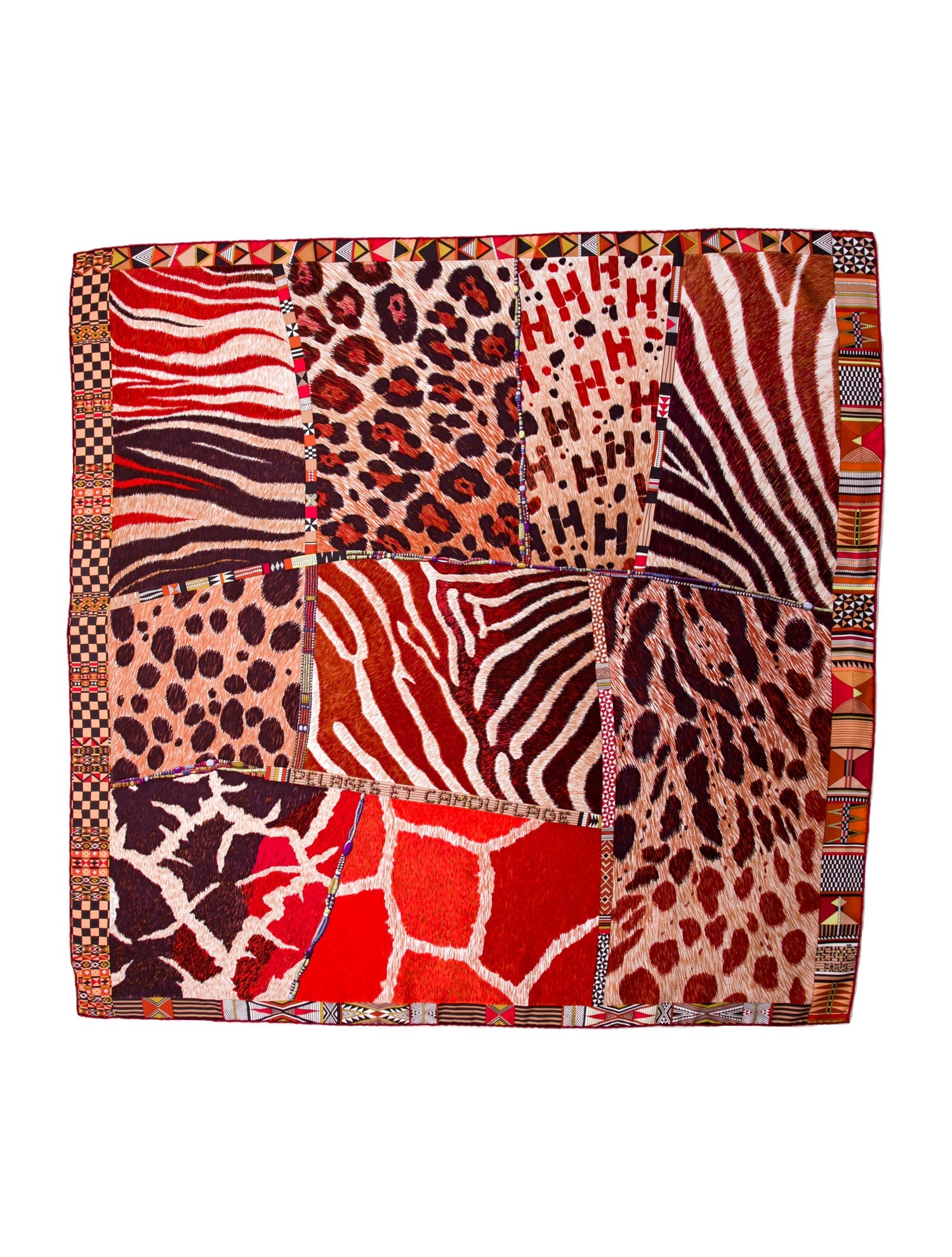Hermès Pelages et Camouflage Silk Scarf