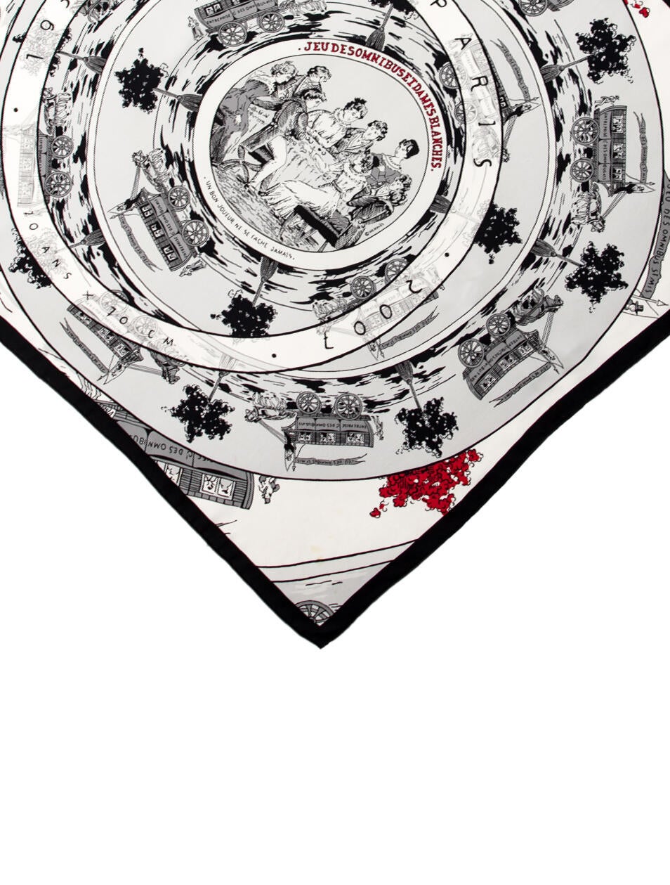 Hermès Jeu des Omnibus et Dames Blanches Silk Scarf
