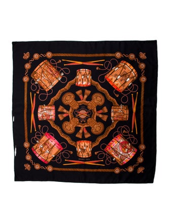 Hermès Les Tambours Silk Scarf