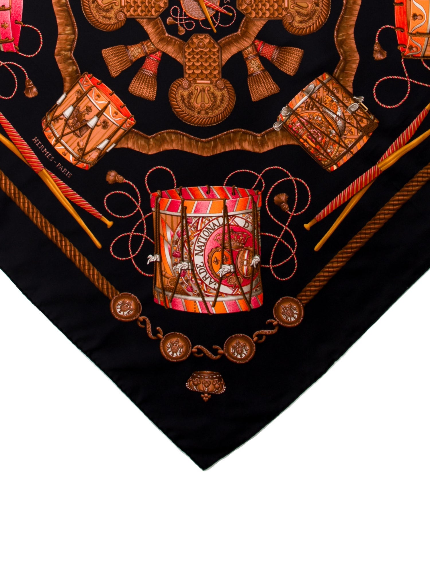 Hermès Les Tambours Silk Scarf