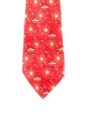 Hermès Pattern Print Silk Tie