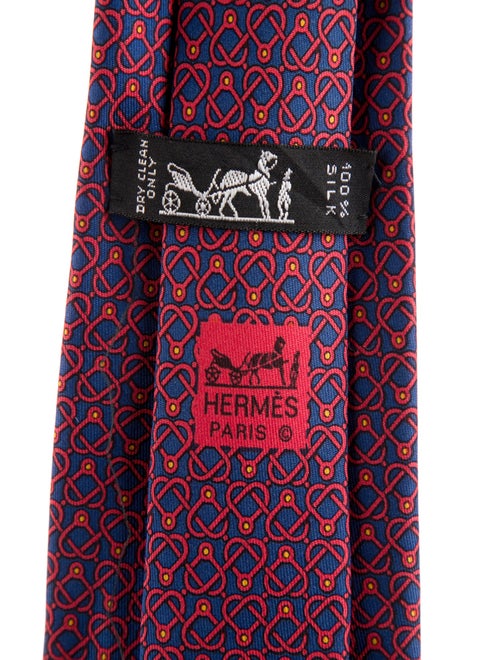 Hermès Pattern Print Silk Tie