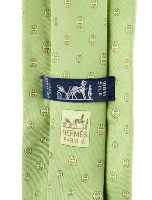 Hermès Pattern Print Silk Tie