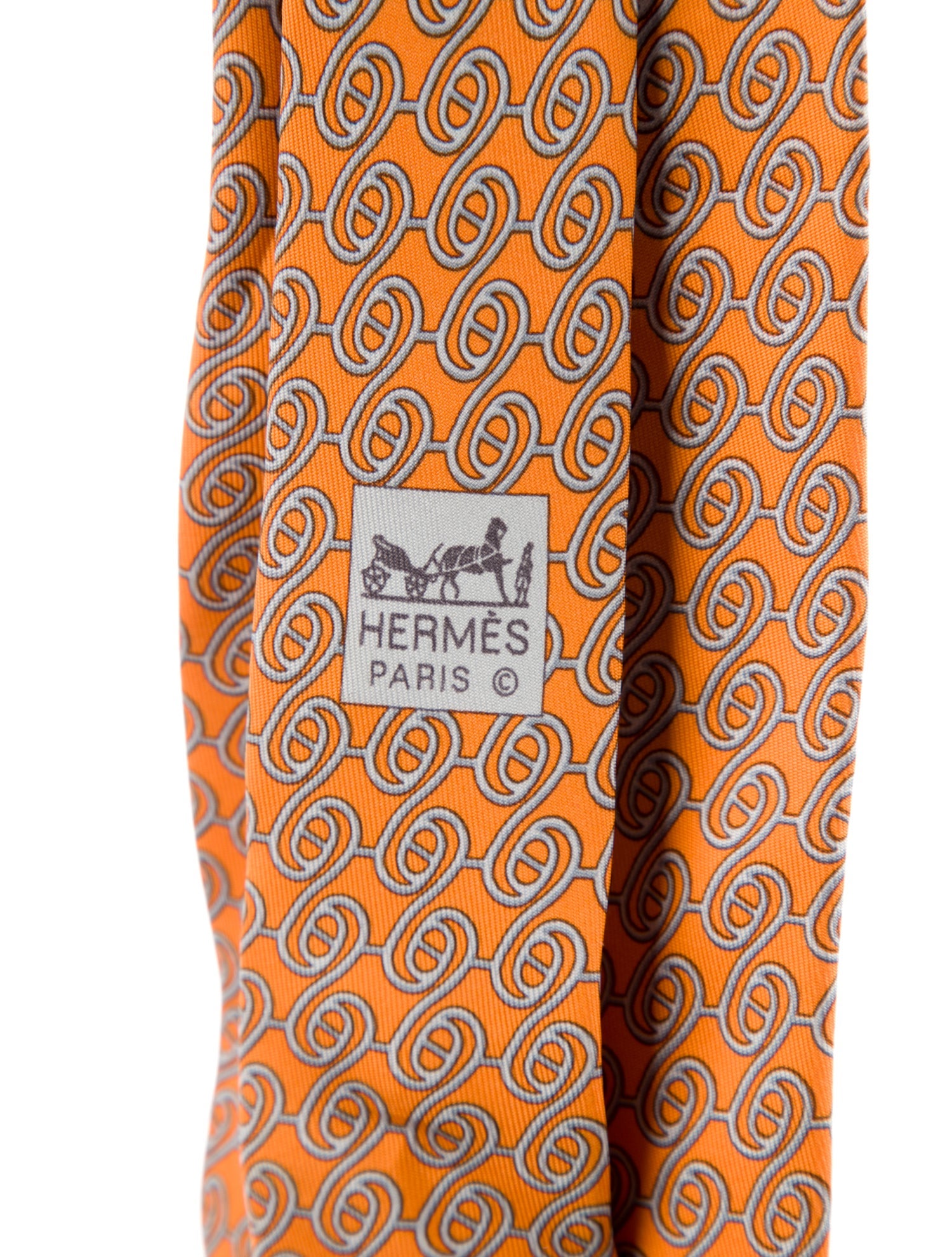 Hermès Pattern Print Silk Tie.