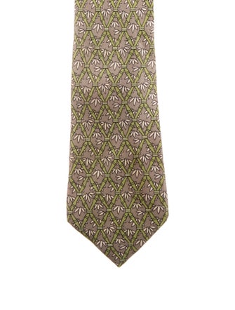 Hermès Pattern Print Silk Tie