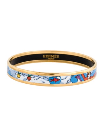 Hermès Narrow Enamel Bangle Bracelet