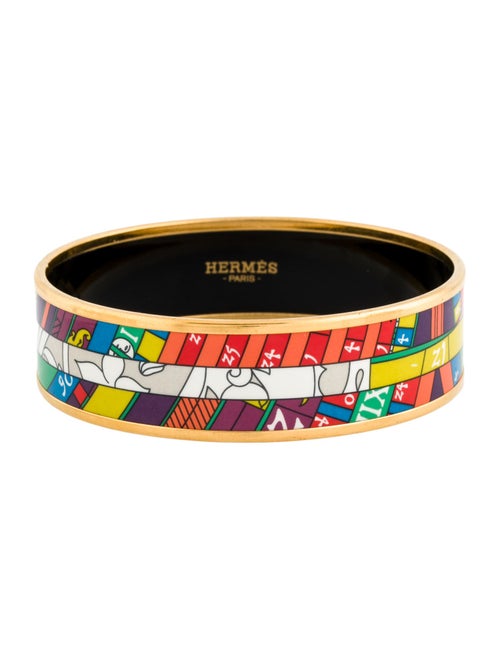 Hermès Wide Enamel Bangle Bracelet