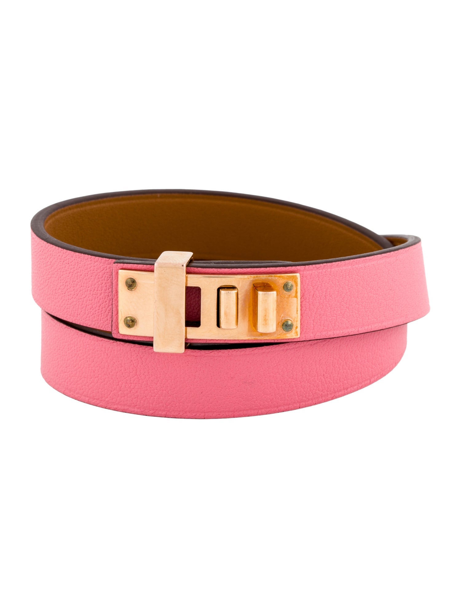 Hermès Leather Mini Dog Double Tour Wrap Bracelet