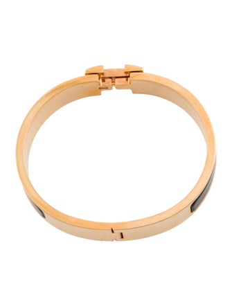 Hermès Enamel Clic H Bangle Bracelet