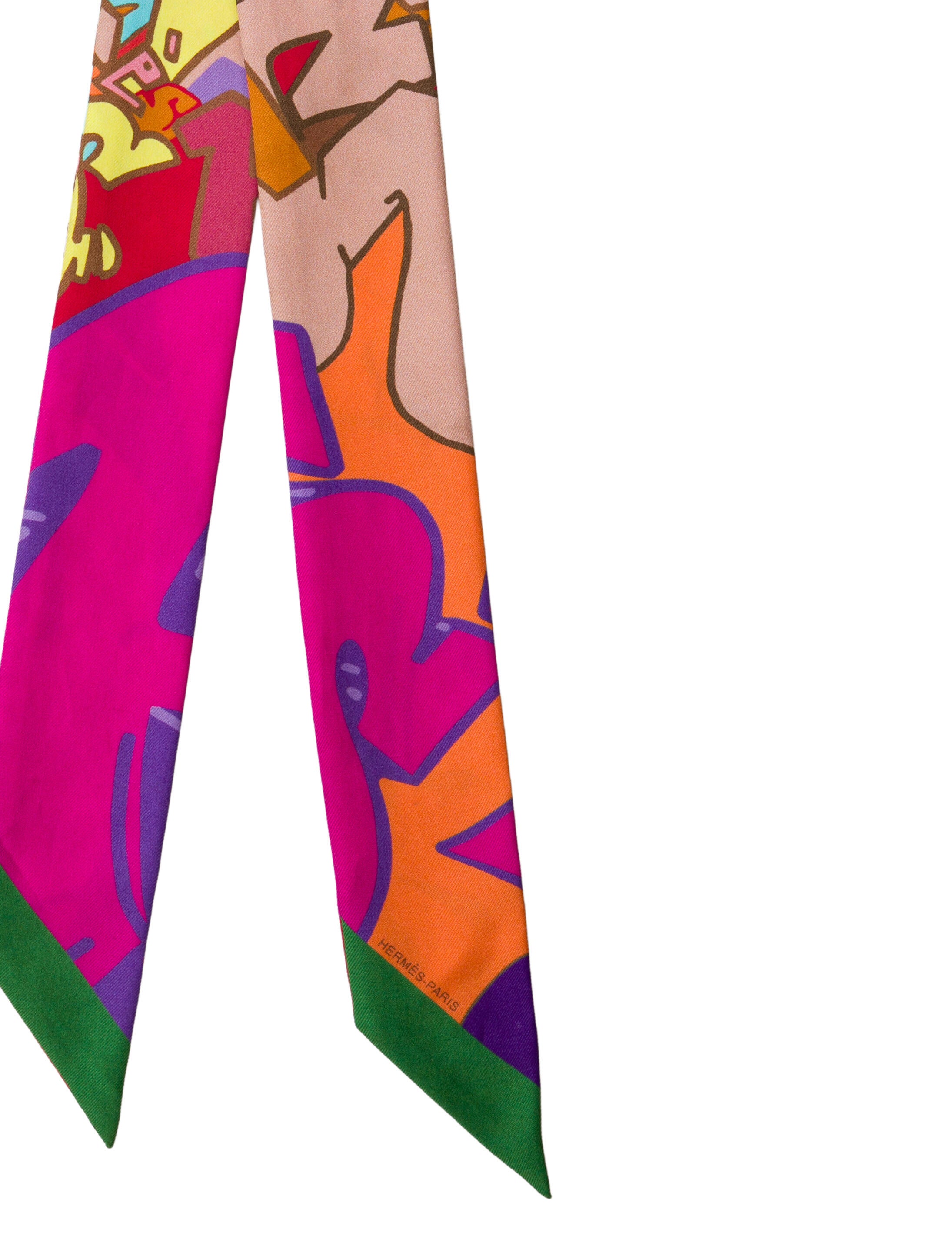 Hermès Graff Graffiti Silk Twilly Scarf
