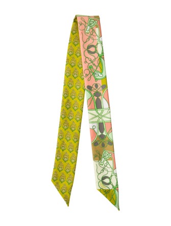 Hermès Coup de Fouet au Bloc Silk Twilly Scarf