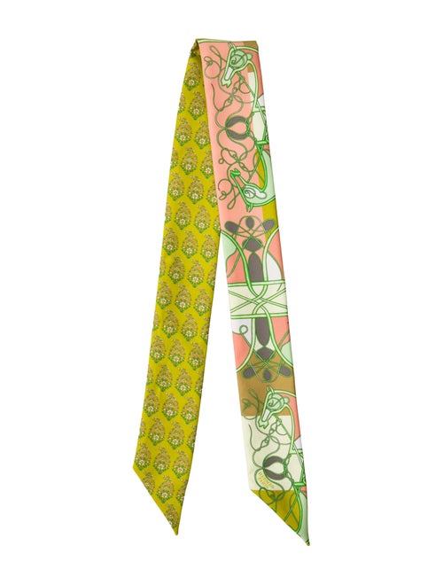 Hermès Coup de Fouet au Bloc Silk Twilly Scarf