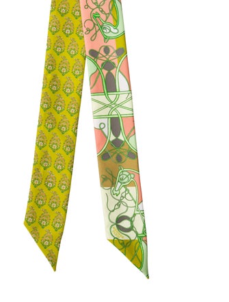 Hermès Coup de Fouet au Bloc Silk Twilly Scarf