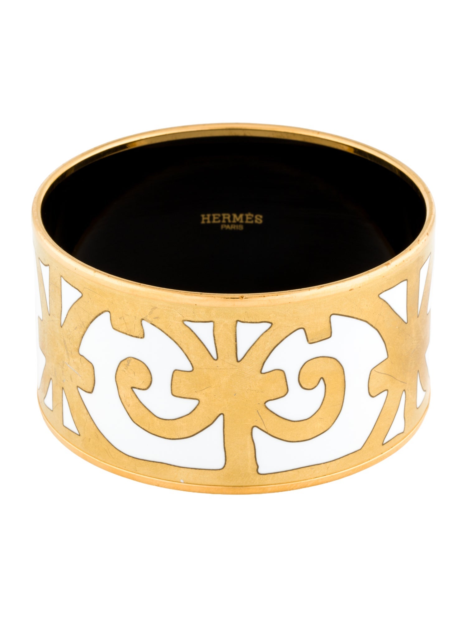 Hermès Enamel Extra Wide Bangle Bracelet