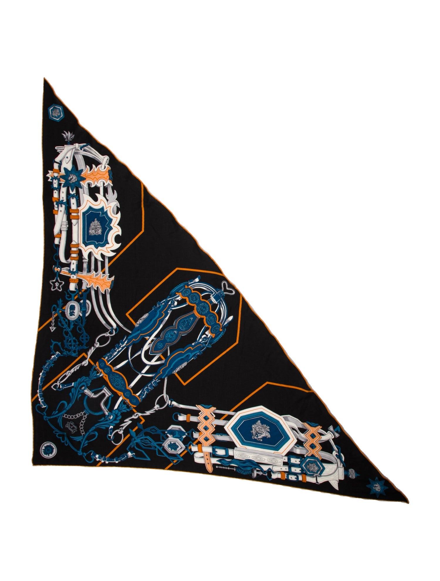 Hermès Brides et Destin Giant Cashmere Triangle Scarf