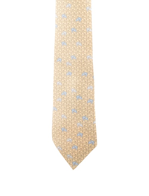Hermès Hermès Silk Elephant Print Necktie
