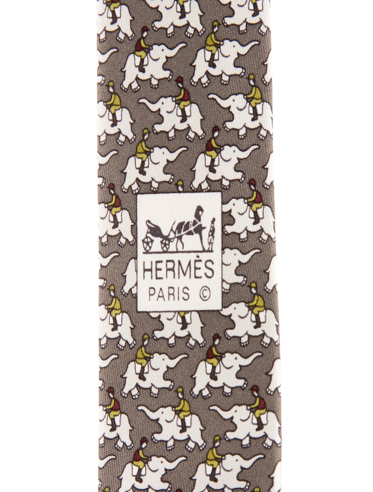 Hermès Hermès Silk Elephant Pattern Necktie