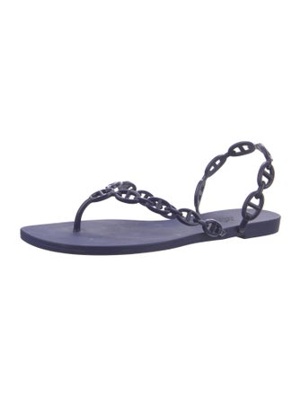 Hermès Chaîne d'Ancre Insignia Rubber Slingback Sandals
