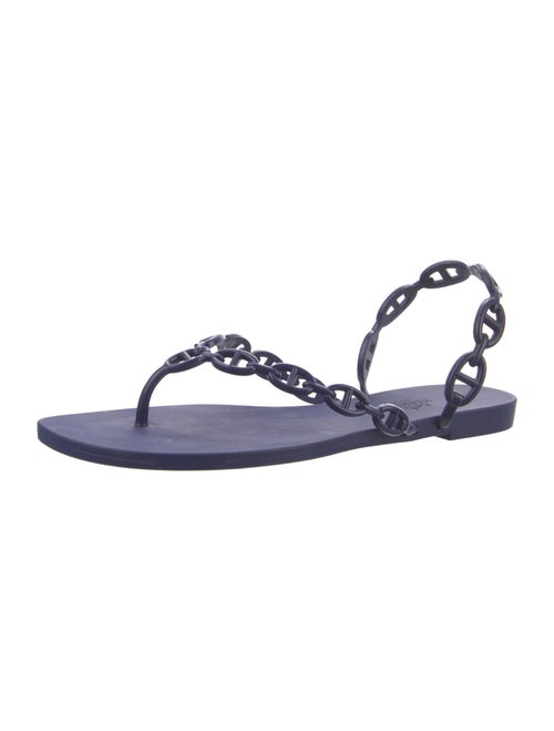 Hermès Chaîne d'Ancre Insignia Rubber Slingback Sandals