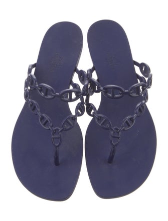 Hermès Chaîne d'Ancre Insignia Rubber Slingback Sandals