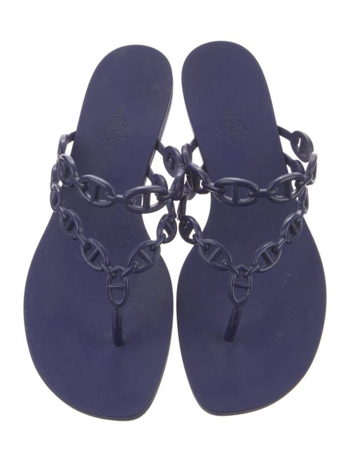 Hermès Chaîne d'Ancre Insignia Rubber Slingback Sandals