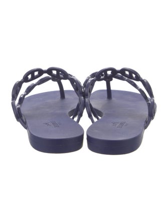 Hermès Chaîne d'Ancre Insignia Rubber Slingback Sandals