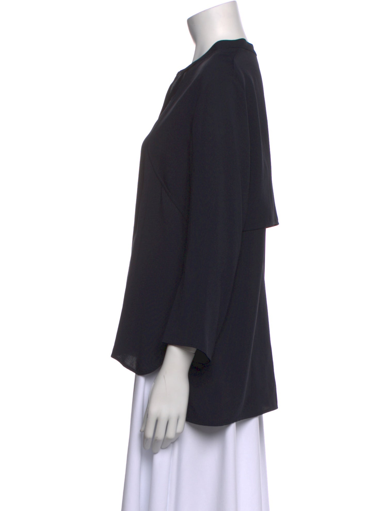 Hermès V-Neck Three-Quarter Sleeve Blouse