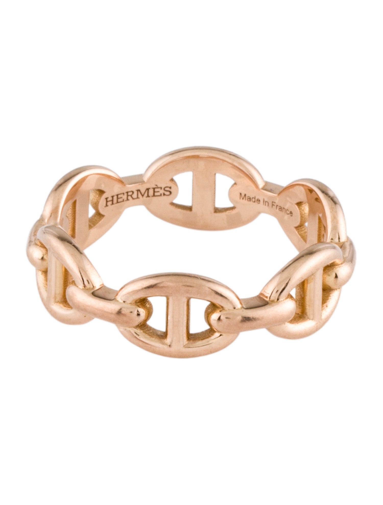 Hermès 18K Chaine d'Ancre Enchainee Ring, Small Model