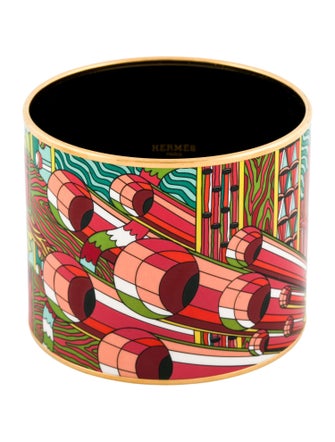 Hermès Extra Wide Enamel Bangle Bracelet