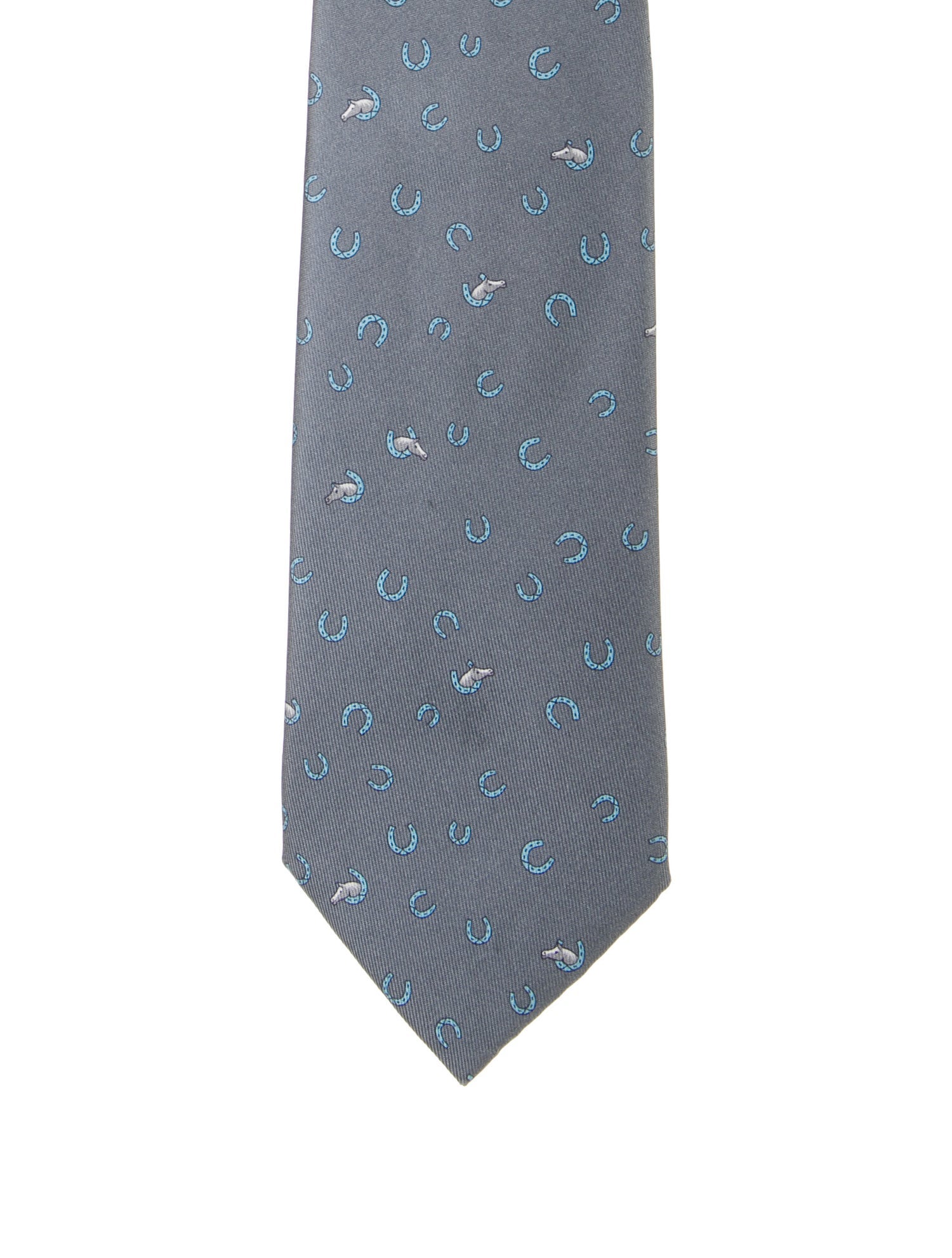 Hermès Silk Horse Shoe Pattern Tie