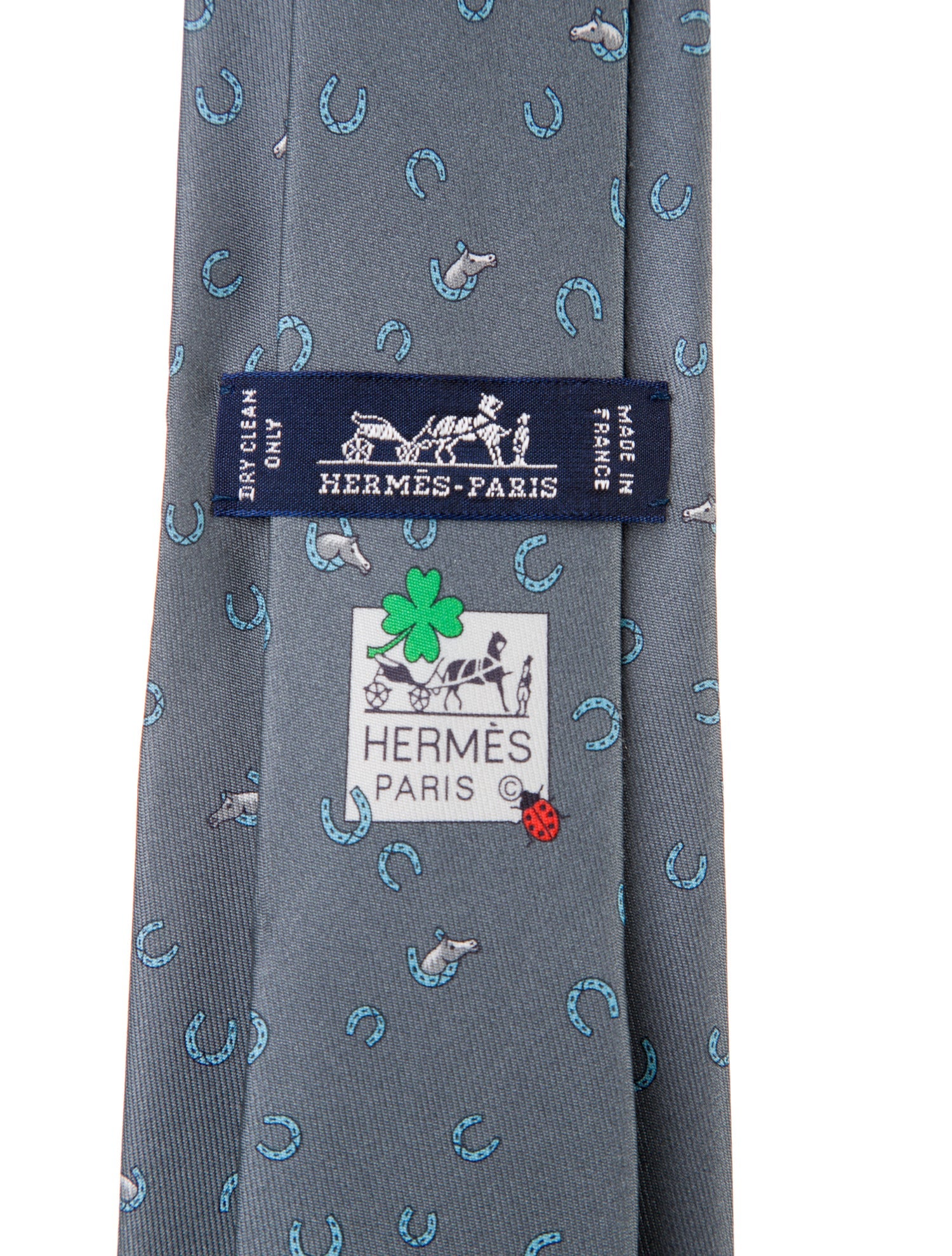 Hermès Silk Horse Shoe Pattern Tie