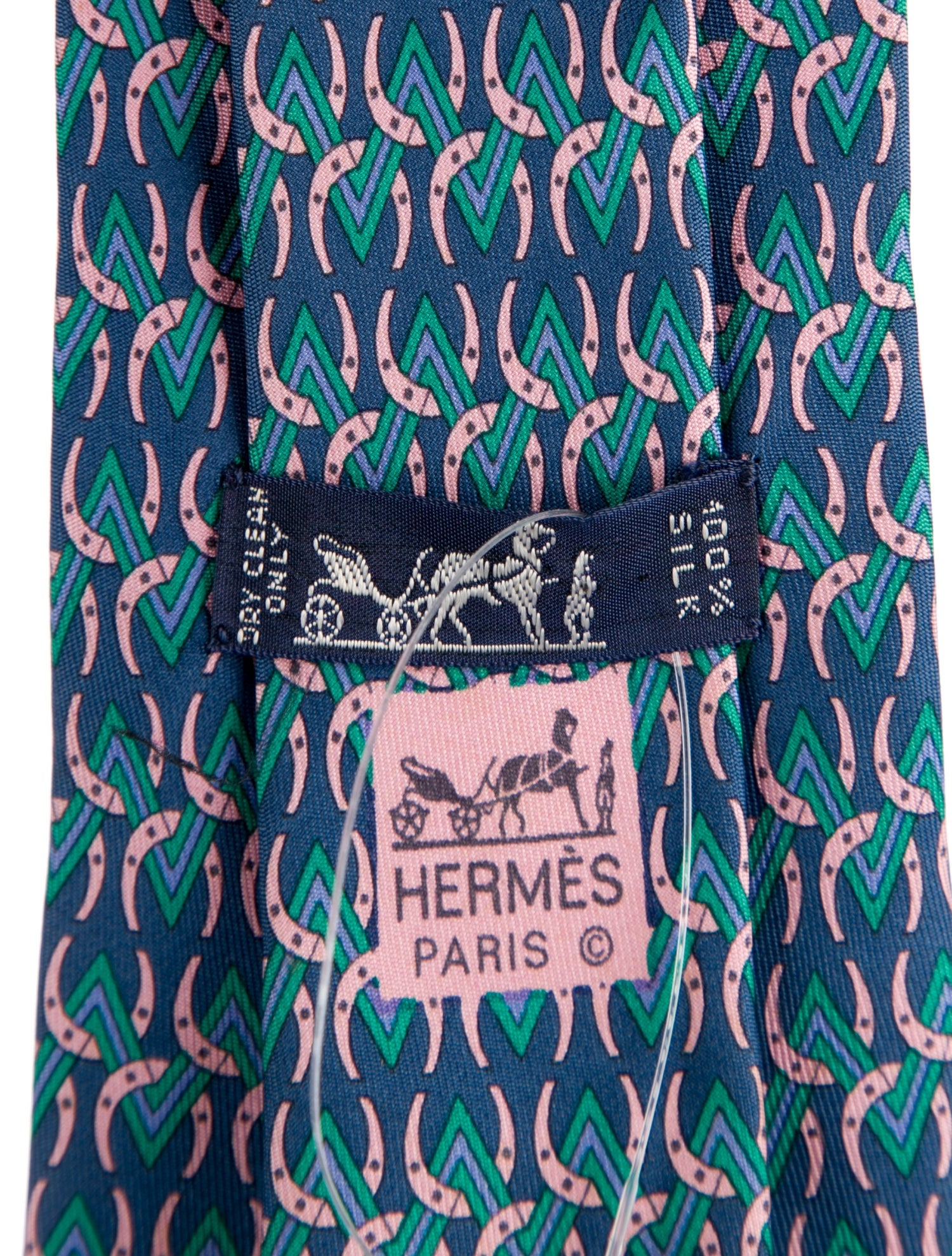 Hermès Blue Pattern Print Tie
