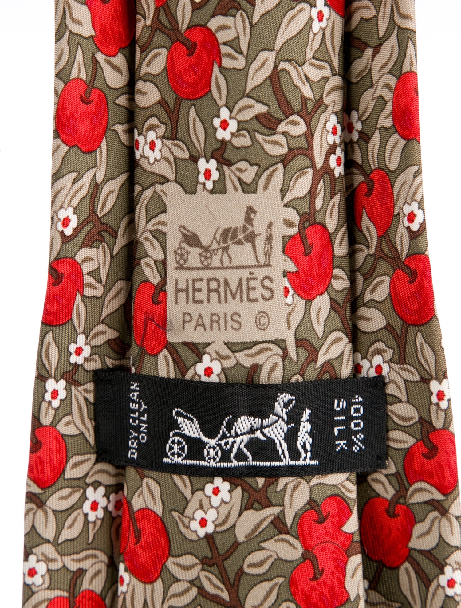 Hermès Green Pattern Print Tie