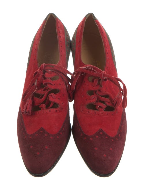 Hermès Suede Colorblock Pattern Pumps