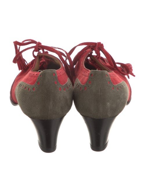 Hermès Suede Colorblock Pattern Pumps