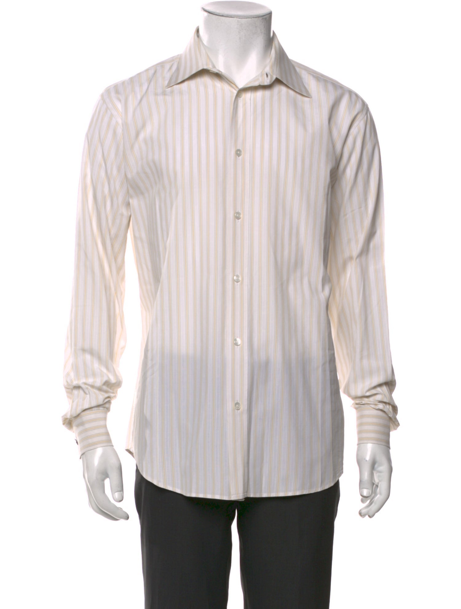 Hermès Striped Long Sleeve Dress Shirt