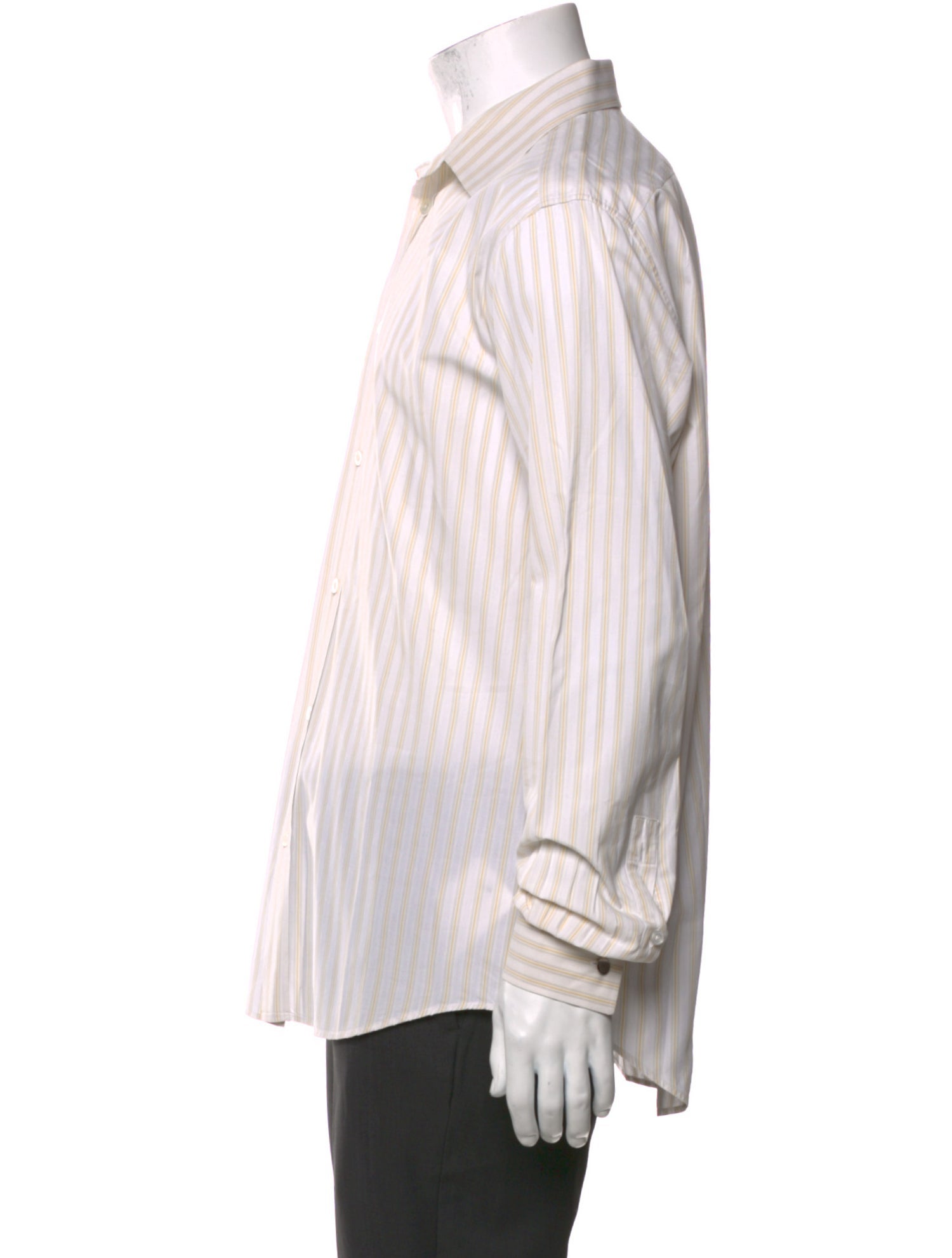 Hermès Striped Long Sleeve Dress Shirt