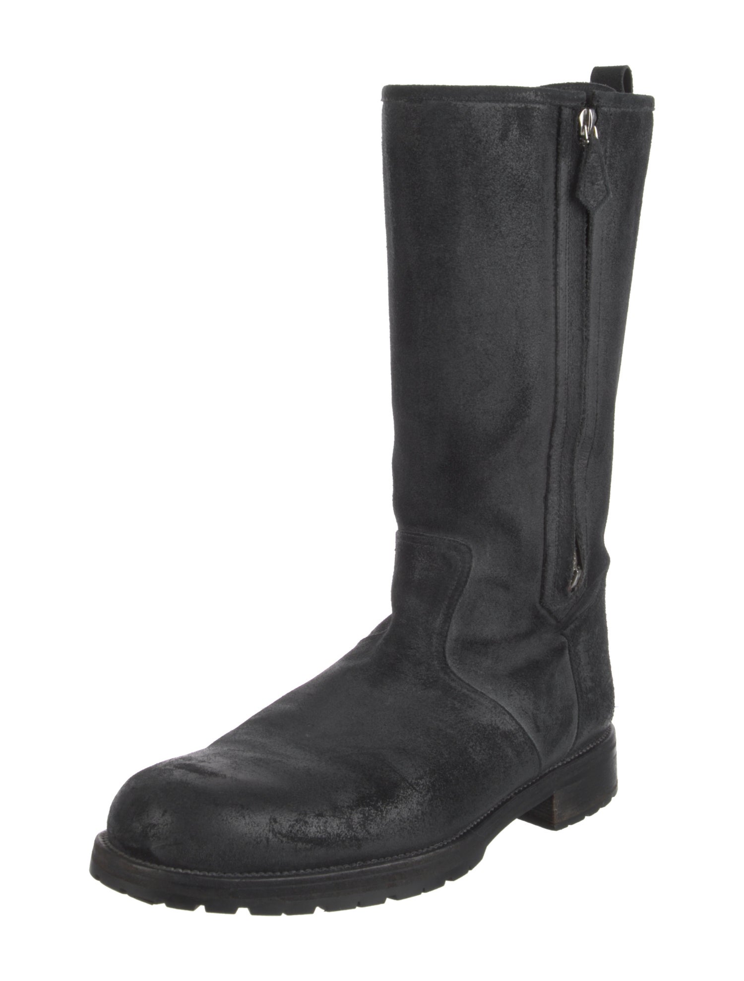 Hermès Suede Moto Boots