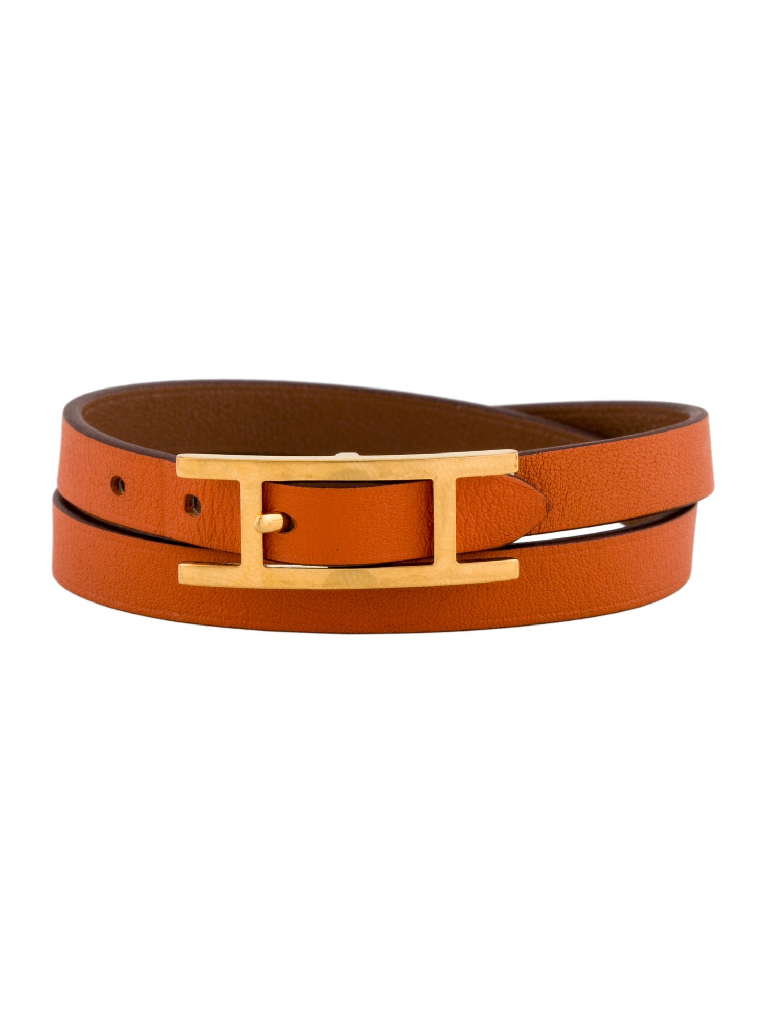 Hermès Leather Behapi Double Tour Wrap Bracelet