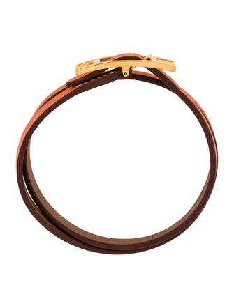 Hermès Leather Behapi Double Tour Wrap Bracelet