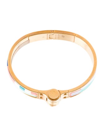 Hermès Narrow Hinged Enamel Bangle Bracelet