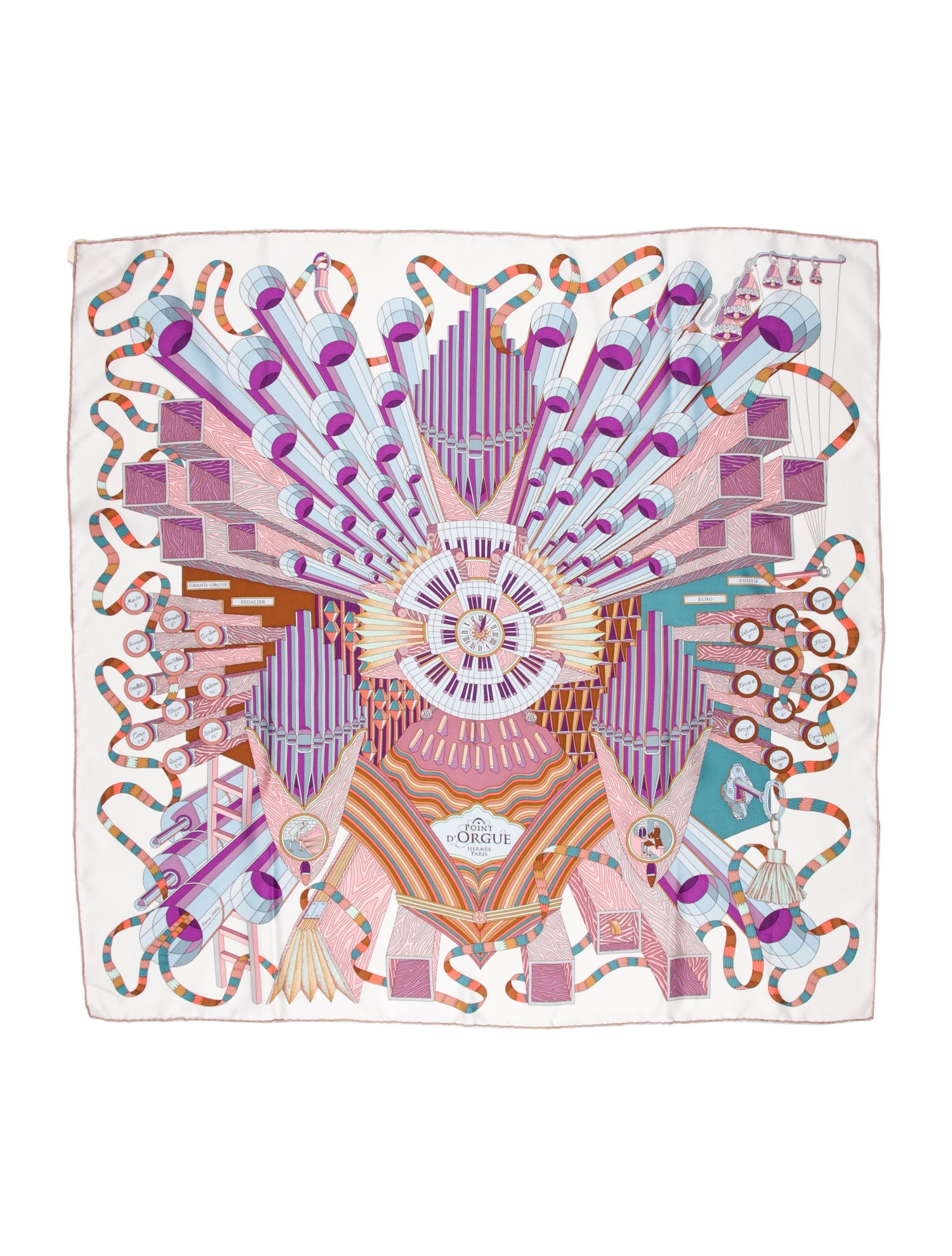 Hermès Point D'Orgue Silk Scarf