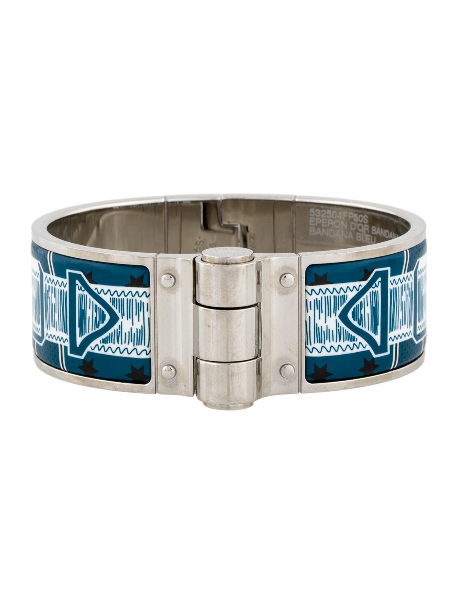 Hermès Wide Enamel Hinge Bangle Bracelet