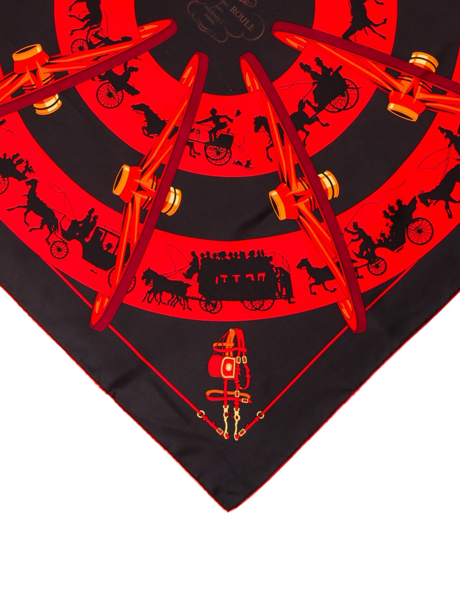 Hermès Paris qui Roule Silk Scarf
