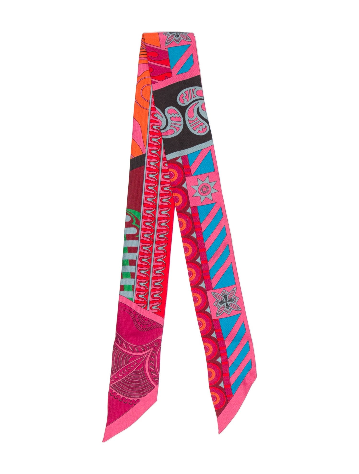 Hermès Geometrie Cretoise Silk Twilly Scarf