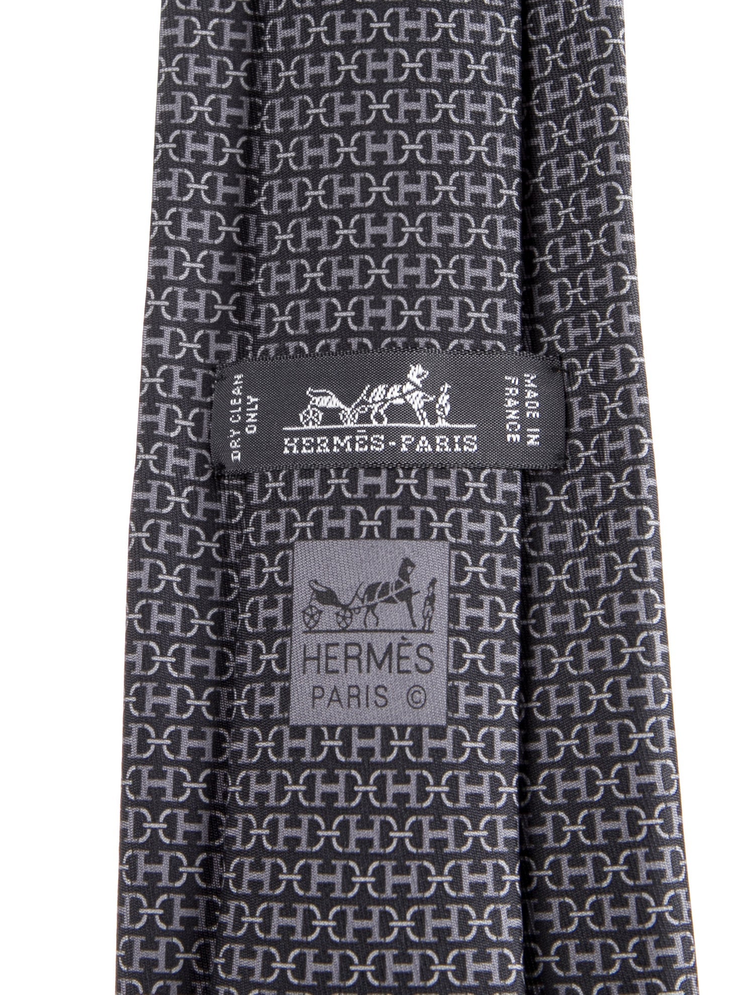 Hermès pattern silk tie